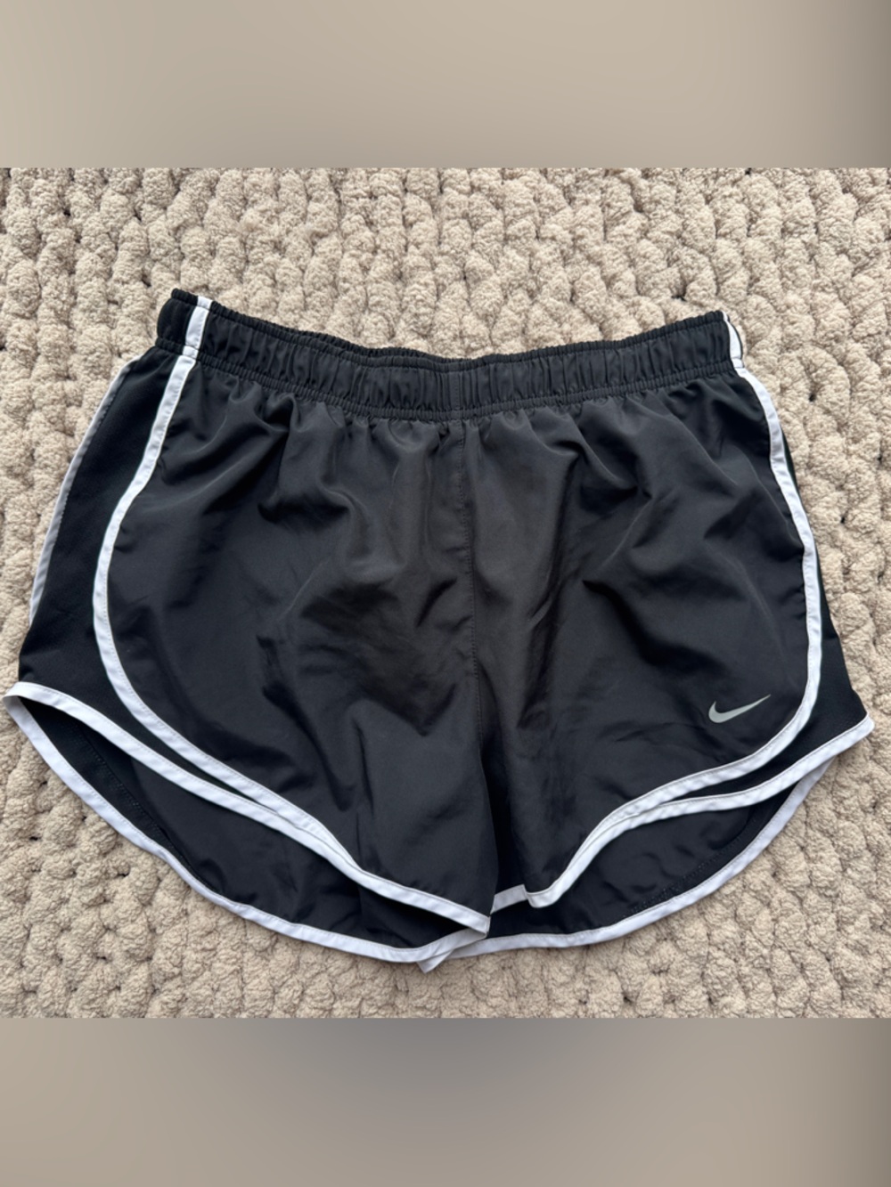 Nike Black Shorts with White Piping